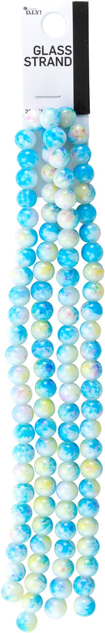 CousinDIY Glass Strand Splattered Glass 28.5in/72.4cm-Blue/Pink/Yellow